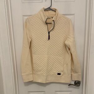 L.L. Bean quarter  Zip Up Cream Sweater